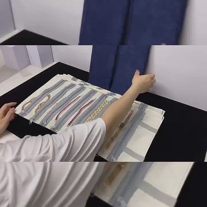 Jewelry Display Roll for Vendor, Foldable Cloth Organizer for Craft Show, Booth Supply