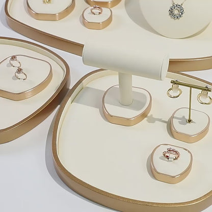 Rose Gold Suede Jewelry Display Stands & Trays for Boutique