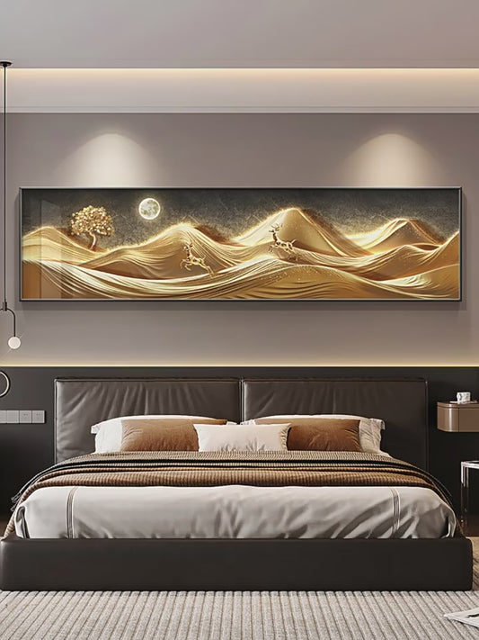 Light luxury and high sense back to Jinshan bedroom bed decoration painting atmospheric high-end landscape scenery room living room hanging picture
