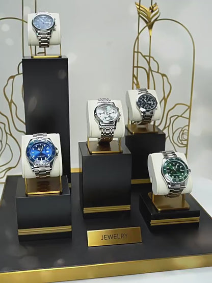 Metal Watch Display Box - 12 Slot Stainless Steel Showcase for Men