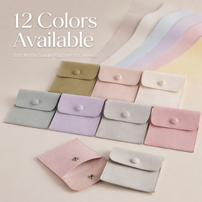 50pcs Custom Suede Jewelry Pouches, Personalized Logo Drawstring Bags, Soft Touch Gifts
