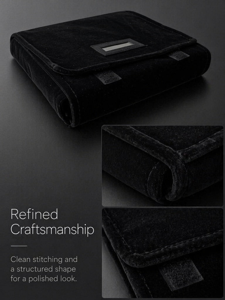 Foldable Velvet Jewelry Pouch, Roll Up Cloth Storage Bag for Earrings, TSA Travel Case