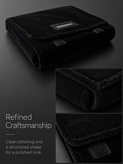 Foldable Velvet Jewelry Pouch, Roll Up Cloth Storage Bag for Earrings, TSA Travel Case