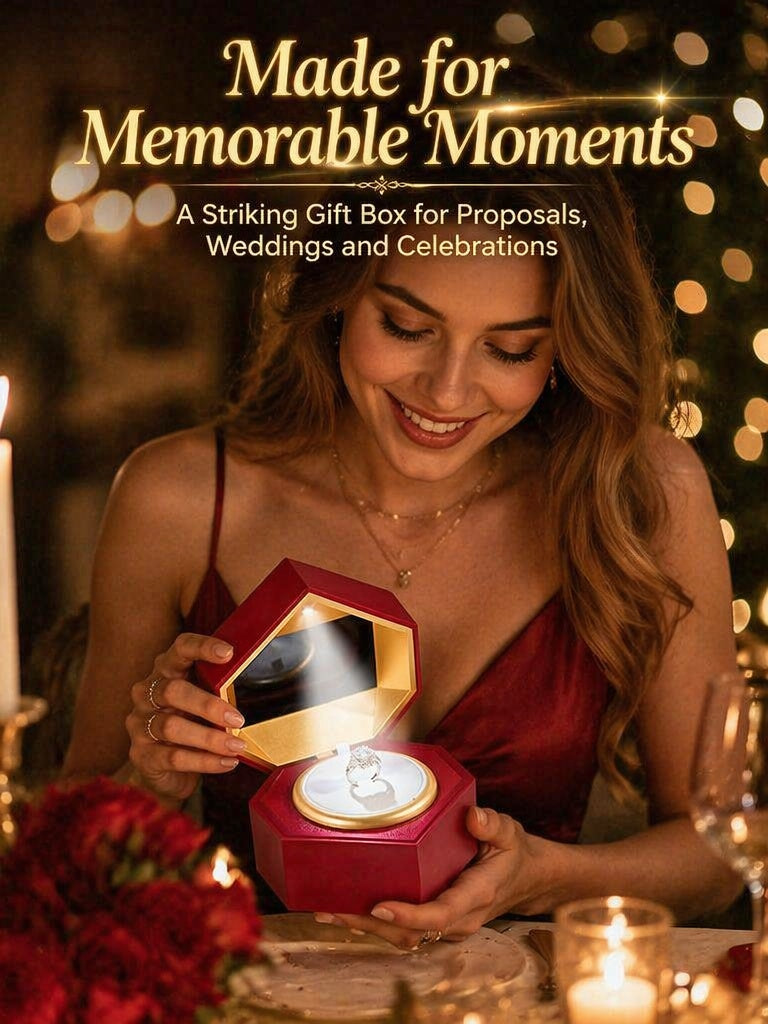 LED Video Jewelry Box with Screen for Proposal, Customizable Display Case