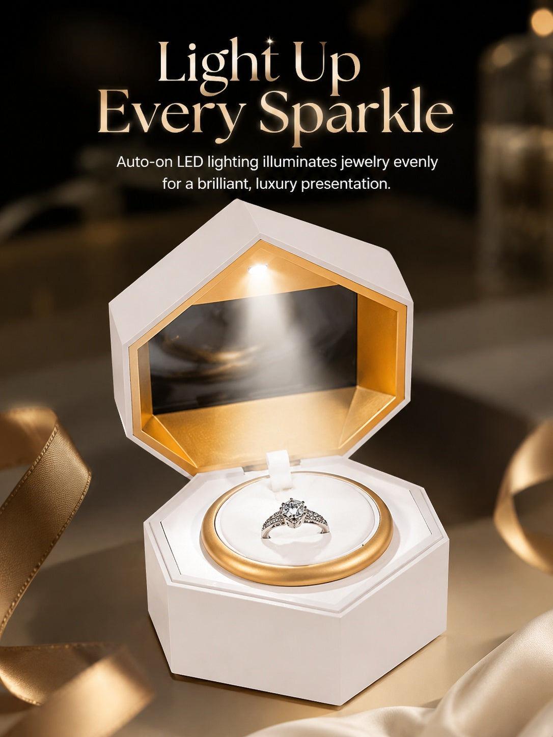 LED Video Jewelry Box with Screen for Proposal, Customizable Display Case
